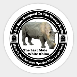 RIP The Last White Rhino Sticker